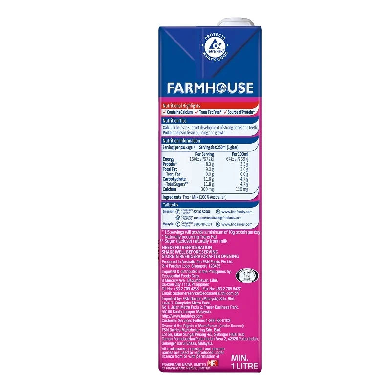 Farmhouse UHT Fresh Milk, 1L